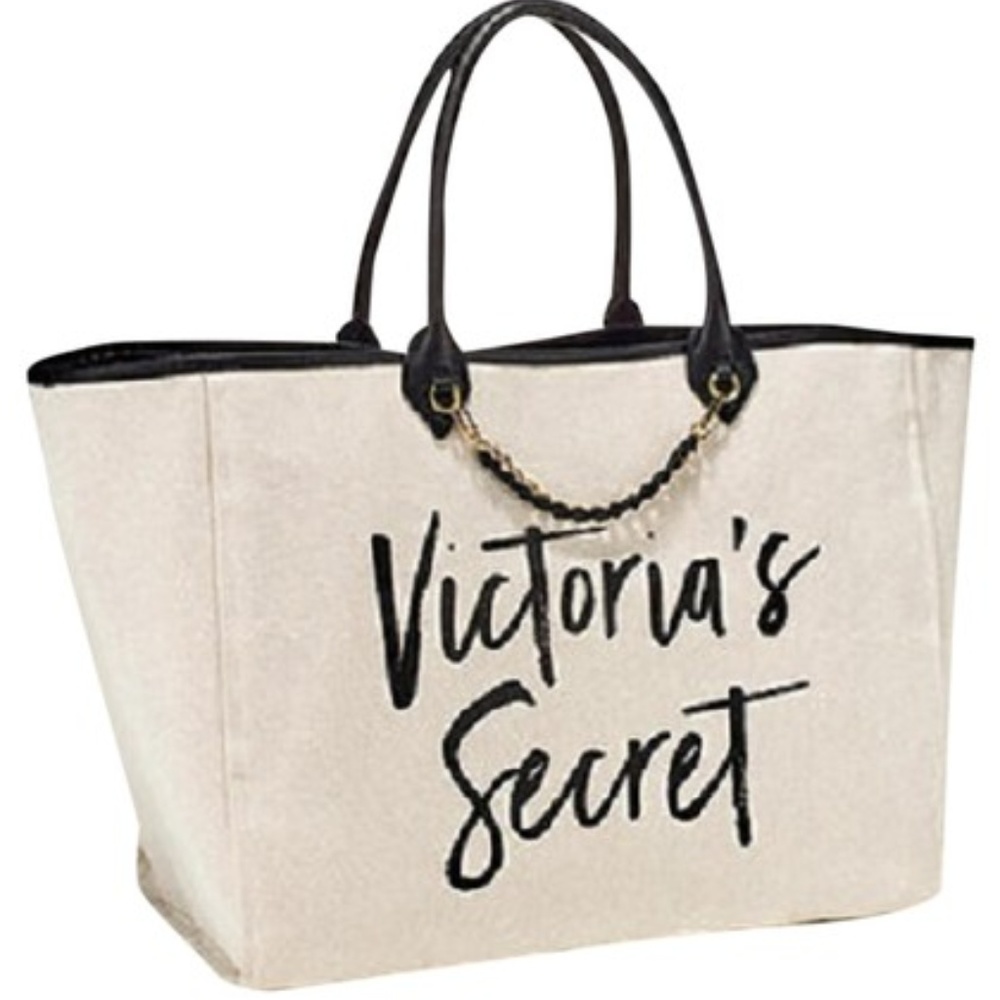 Victoria Secret 2017 Signature Chain Beige Tote